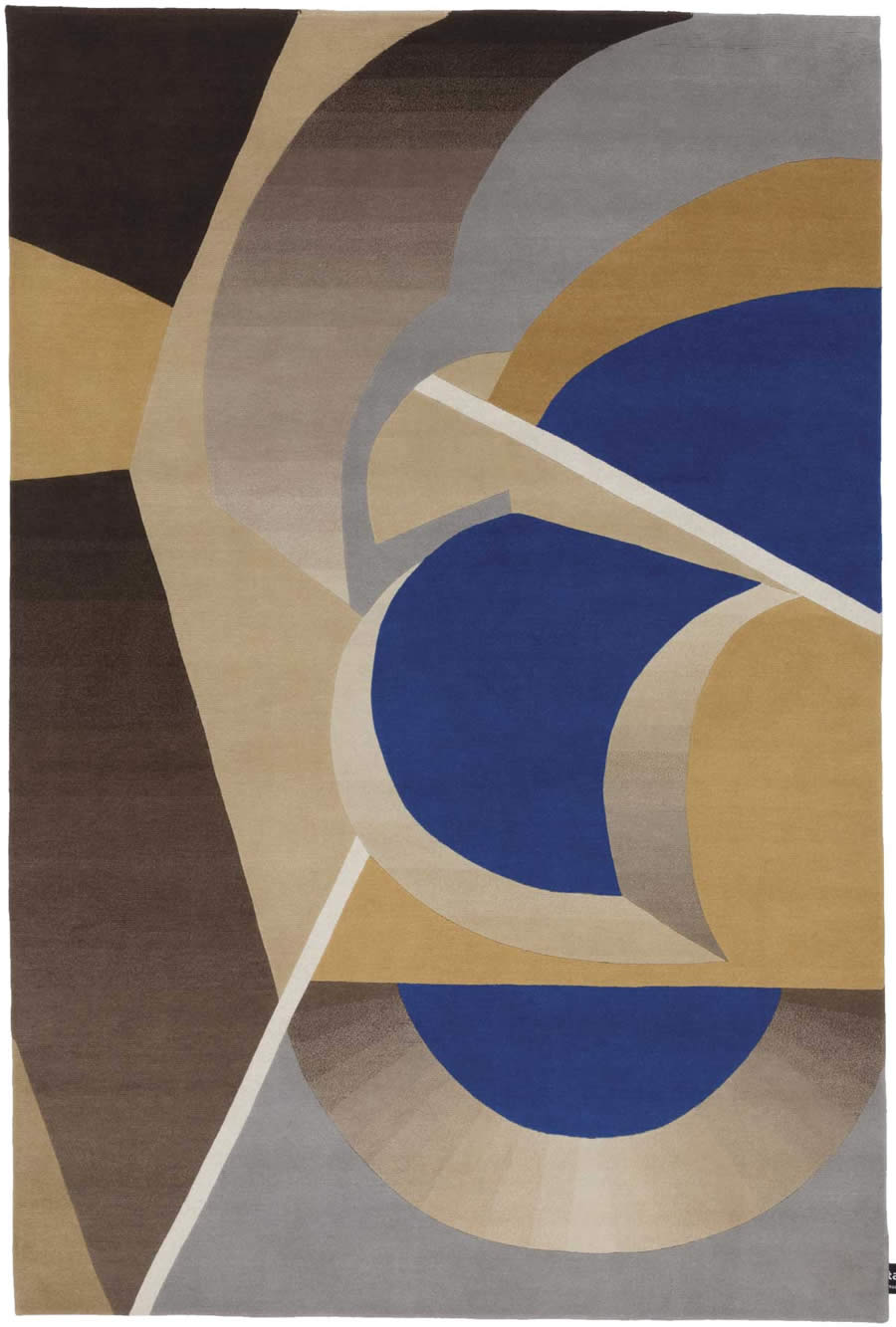 现代几何蓝咖色图案地毯贴图