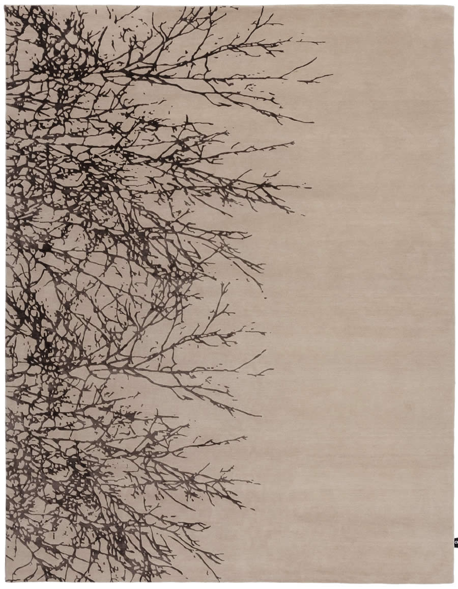 现代简约树枝剪影纹理图案地毯贴图