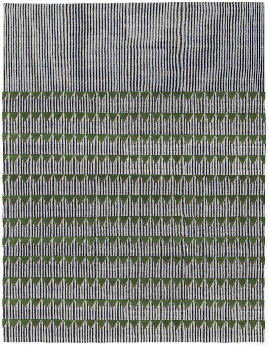 现代简约线条绿色三角形图案地毯贴图