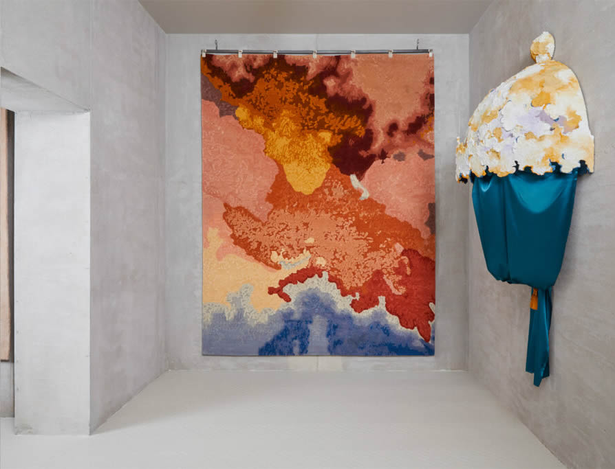 新中式彩色意境风景图案地毯贴图