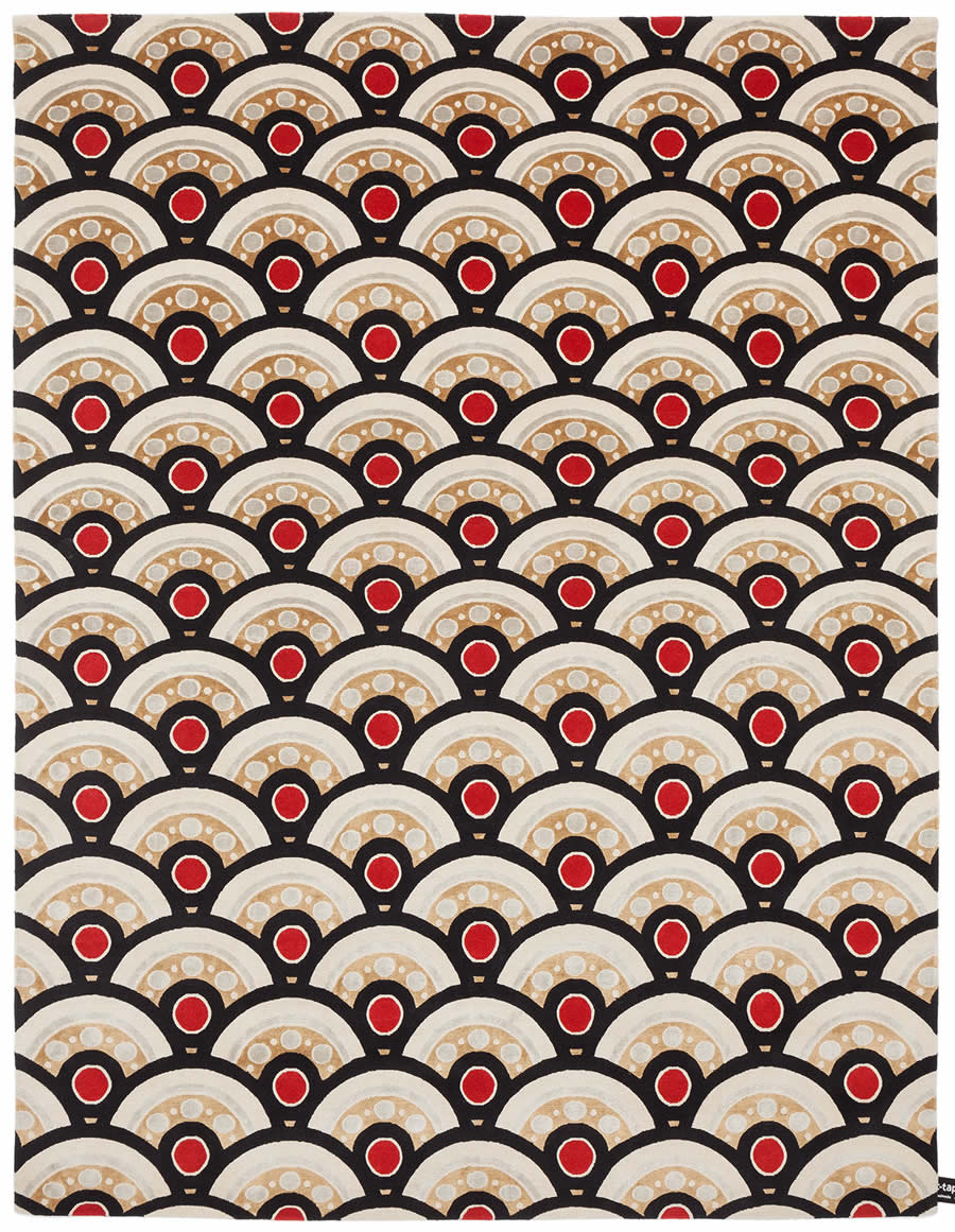 新中式水浪红点纹理图案地毯贴图