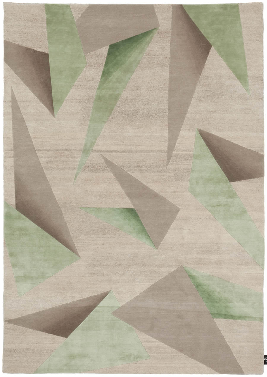 现代简约灰咖色绿色几何图案地毯贴图