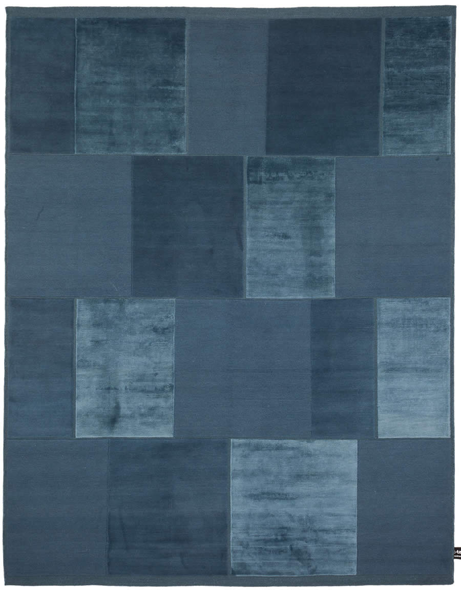 现代简约深蓝色色块图案地毯贴图