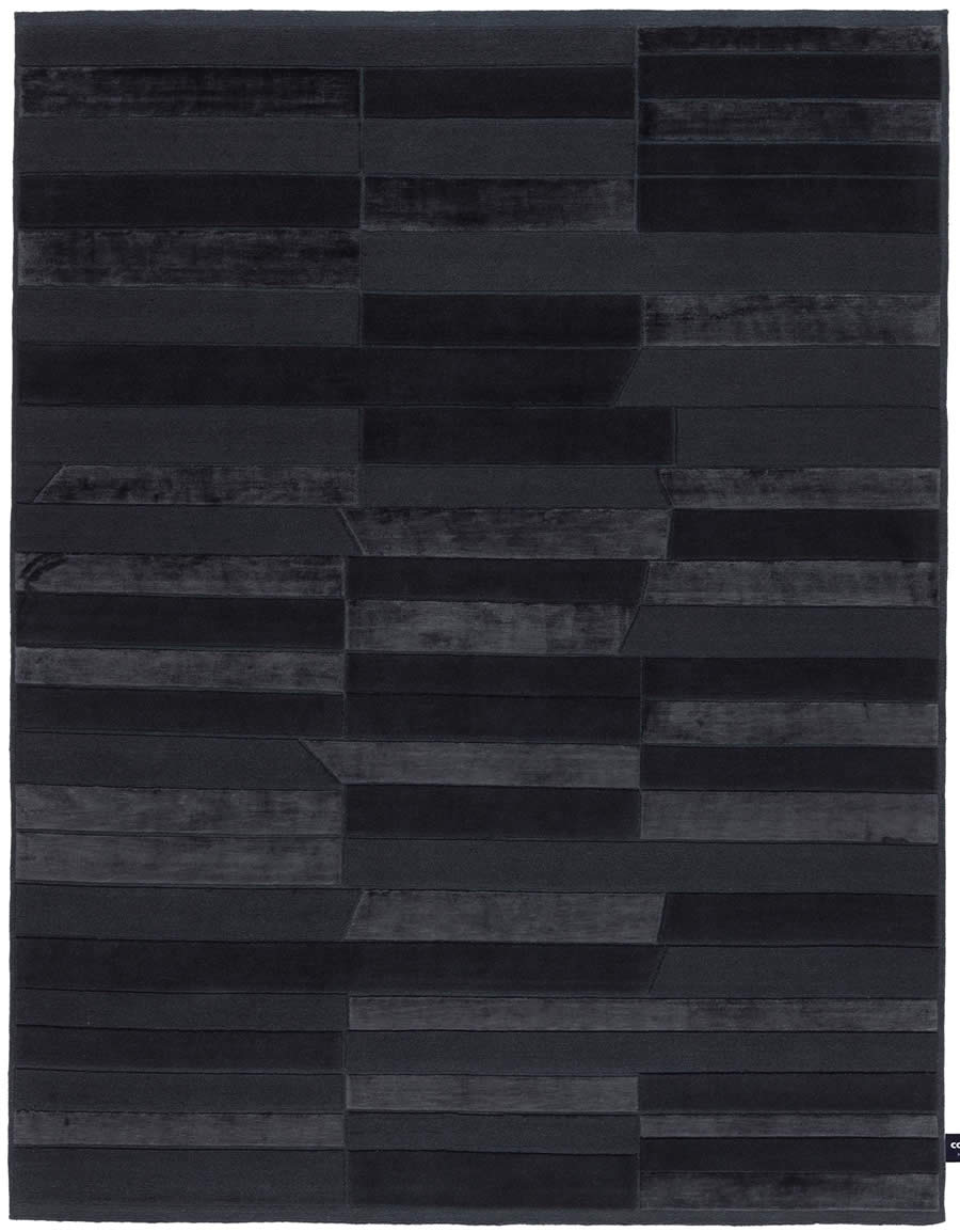 现代轻奢黑条纹图案地毯贴图