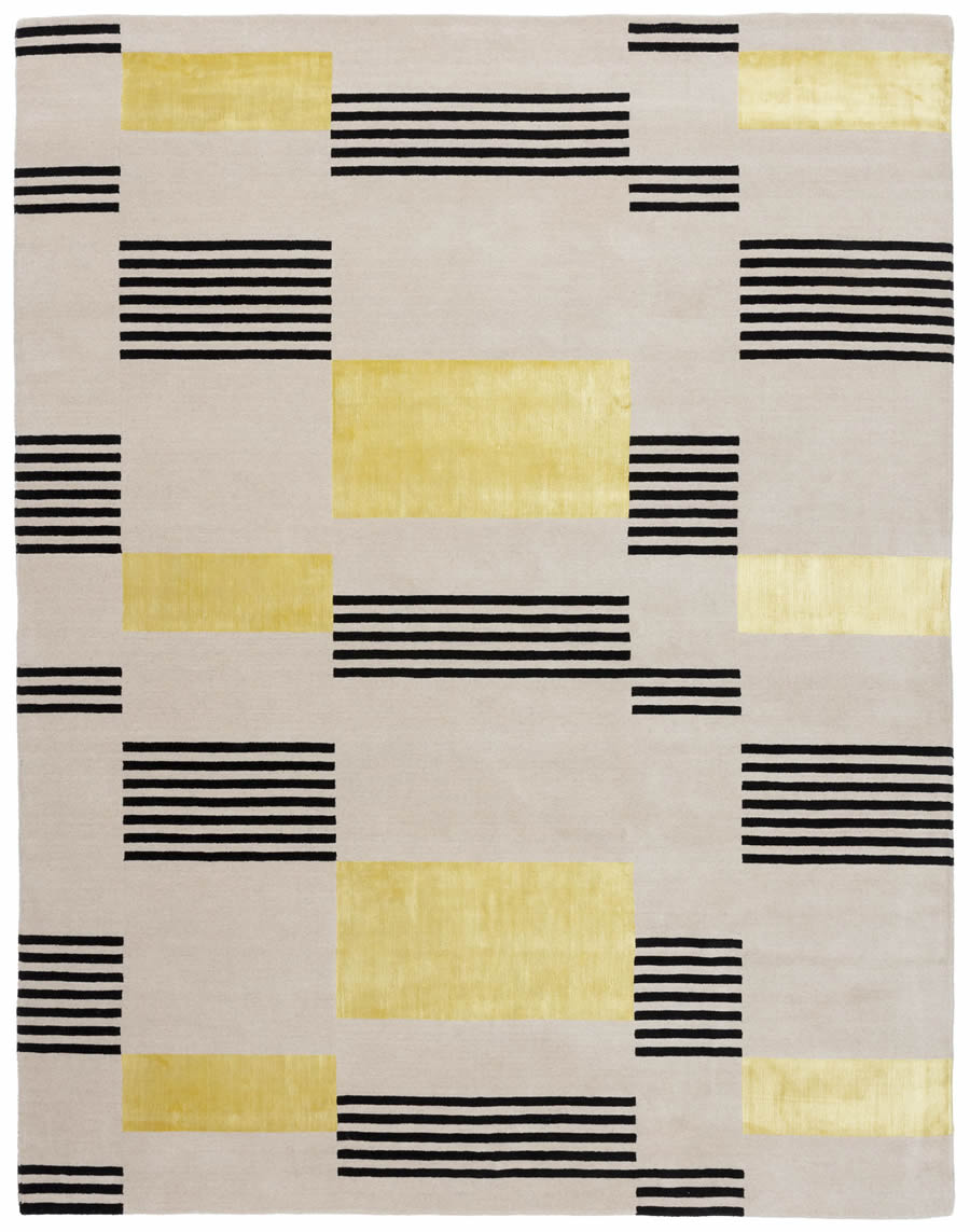 现代简约黑黄色简单纹理图案地毯贴图