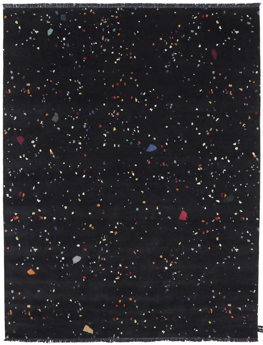 现代简约黑色彩色碎片图案地毯贴图