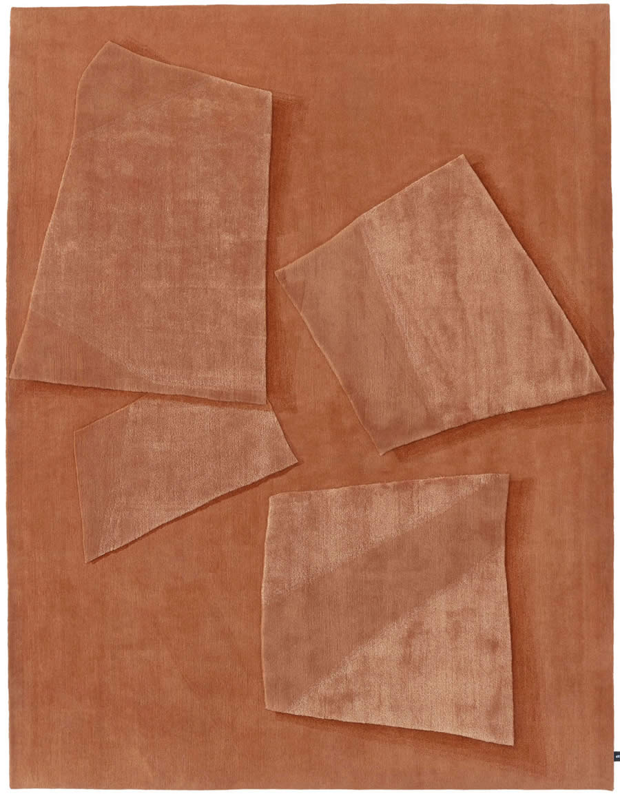 现代简约橙色创意图案地毯贴图