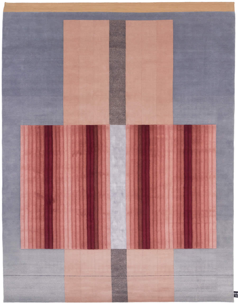 现代创意灰粉色条纹图案地毯贴图