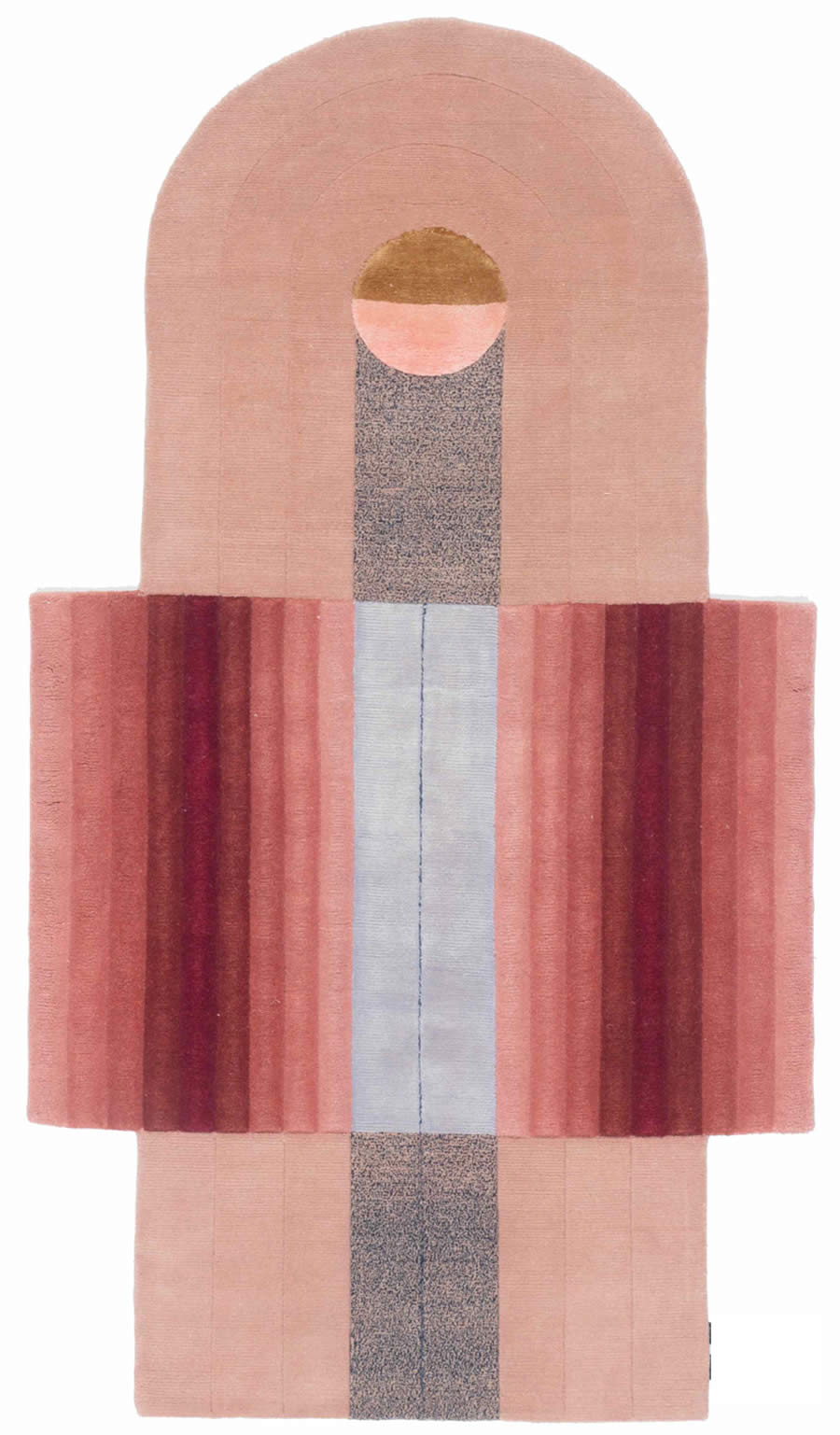 现代创意红粉色条纹异形图案地毯贴图