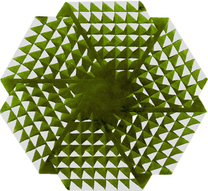 现代简约青绿色六边形三角图案地毯贴图