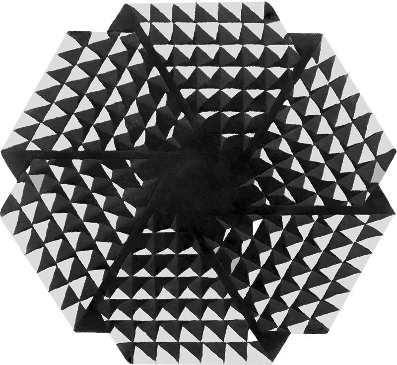 现代简约深灰色六边形三角图案地毯贴图