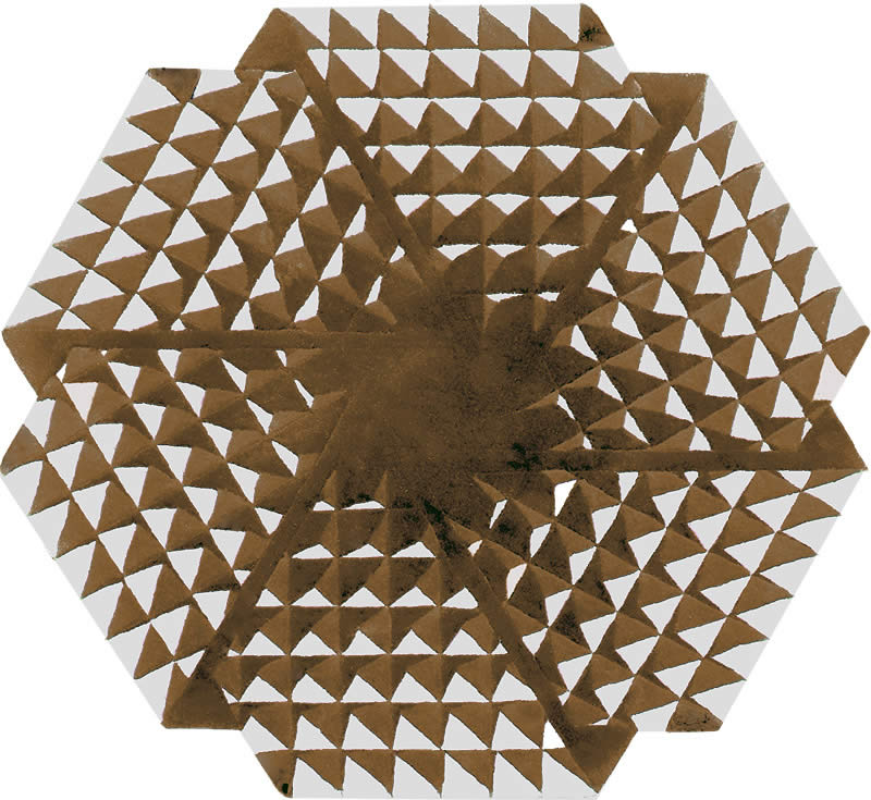 现代简约深咖色六边形三角图案地毯贴图