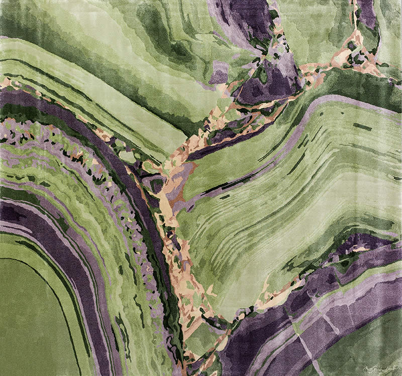 新中式紫绿色抽象纹理图案地毯贴图