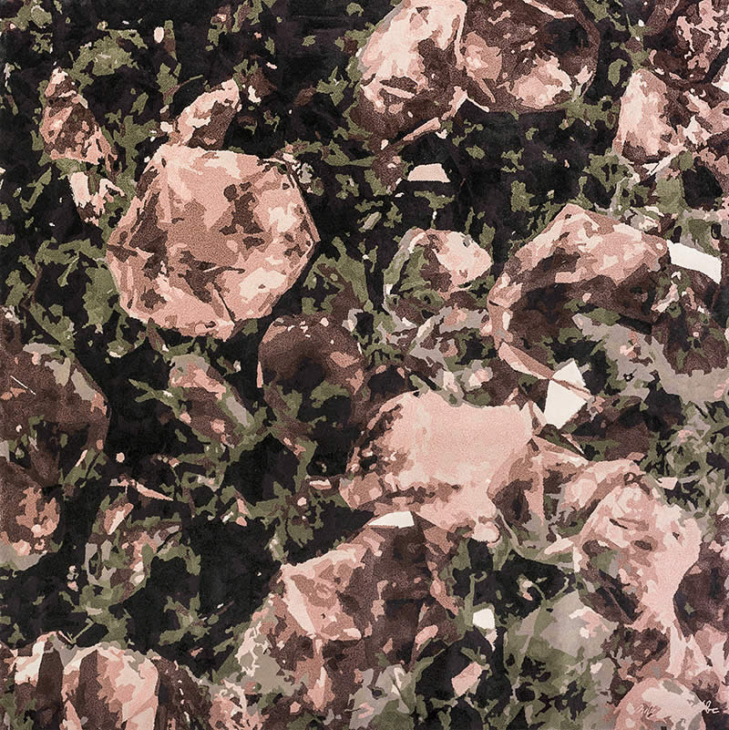 现代美式深紫粉色抽象图案地毯贴图