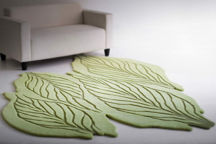 简约创意叶子纹理图案地毯贴图