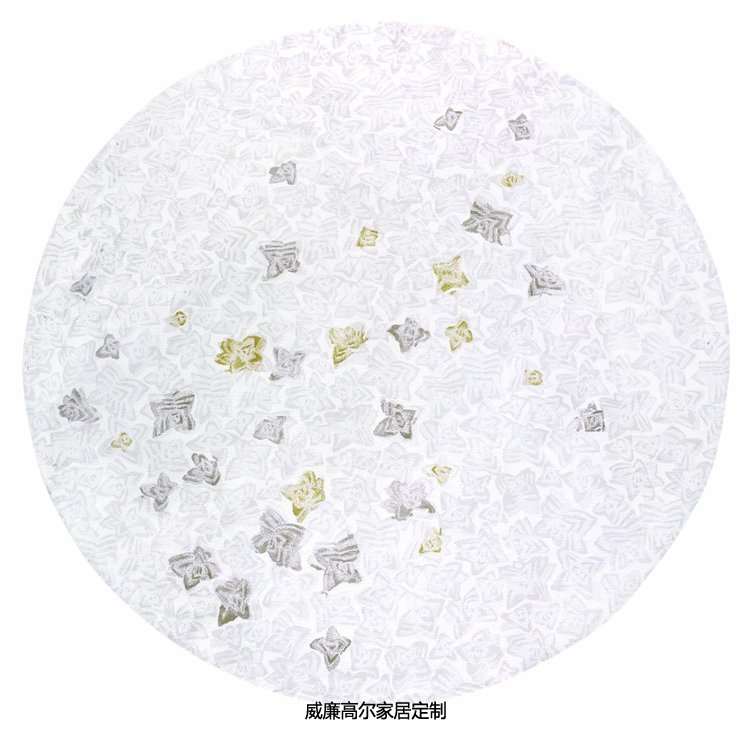 现代风格白色圆形花朵地毯贴图