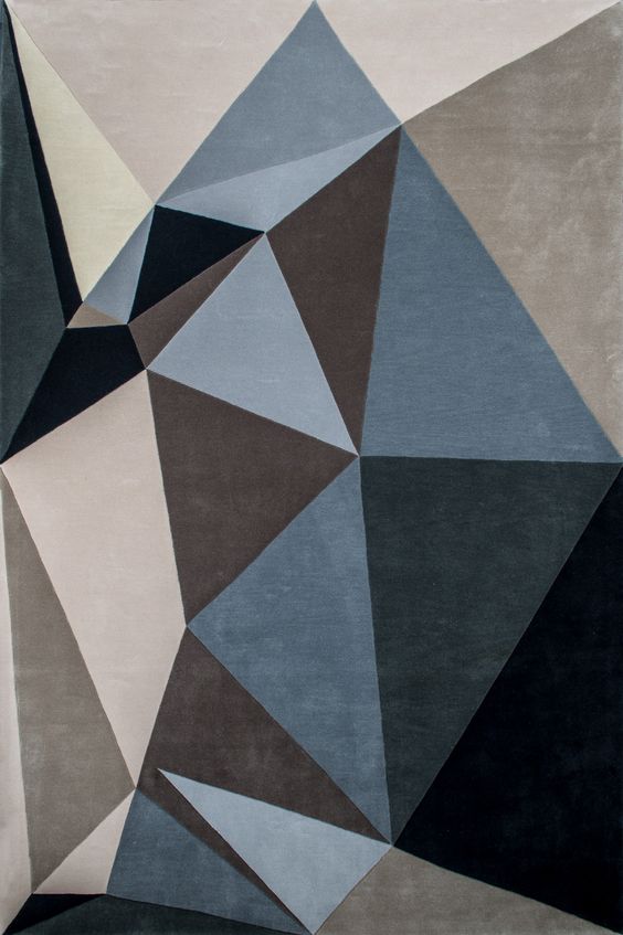 现代风格简单几何图案深色地毯贴图
