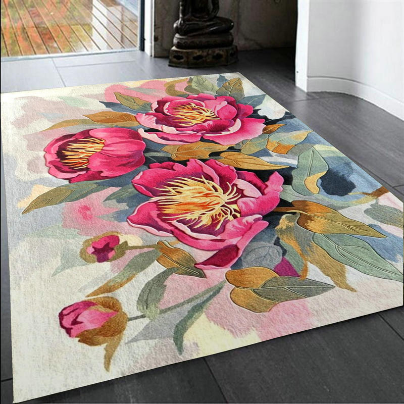 现代风格郁金香花朵图案地毯贴图