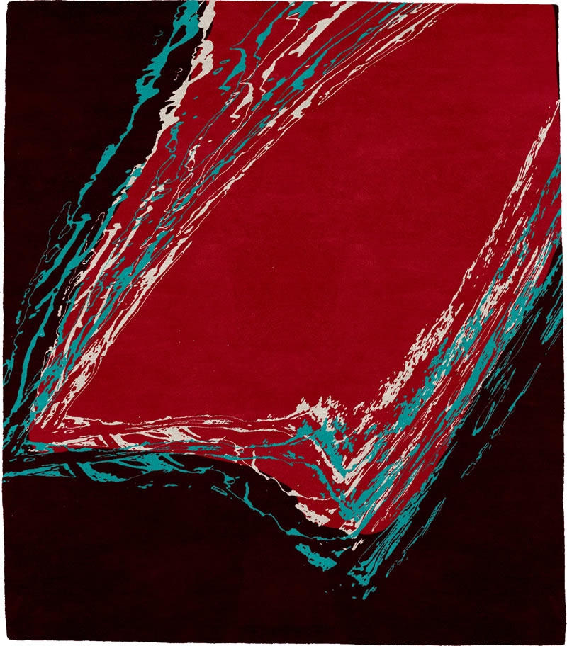 现代风格暗红蓝白色创意地毯贴图