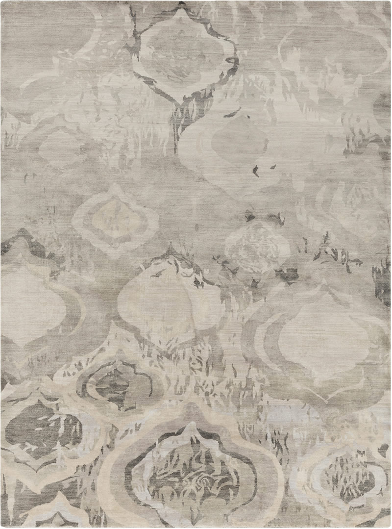 现代美式黑白简单抽象图案地毯贴图-高端定制