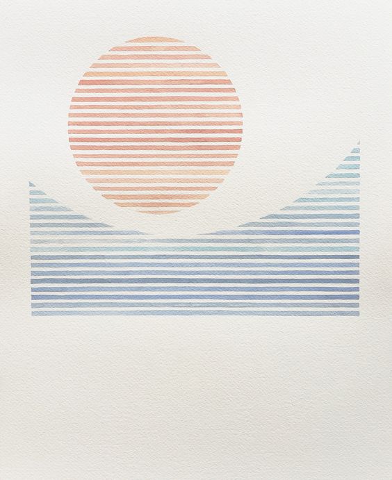 北欧风格条纹太阳海图案地毯贴图